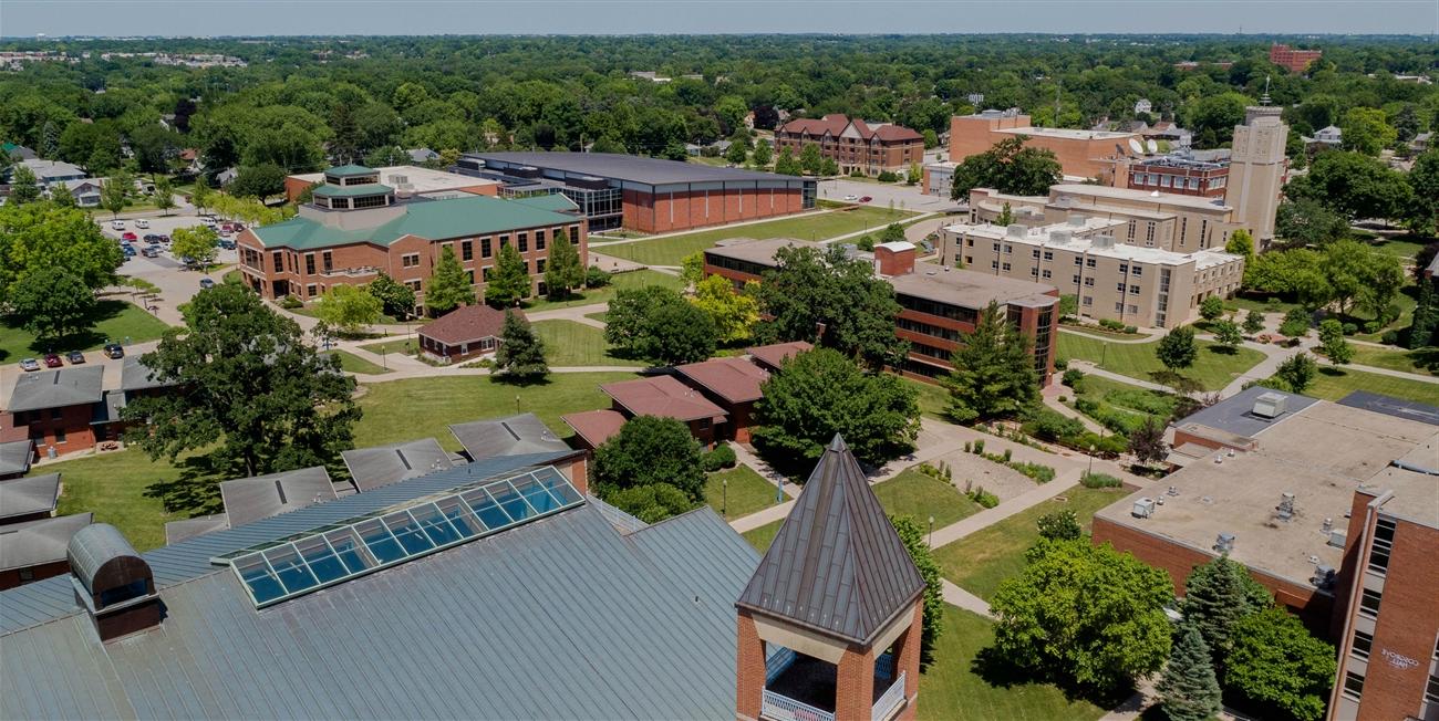 Overhead shot of campus